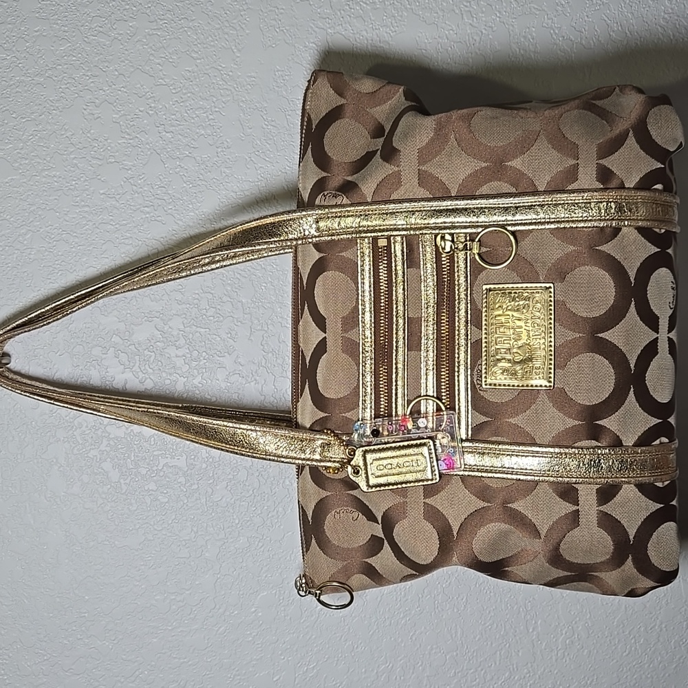 Coach Poppy Op Art Glam Tote #13826